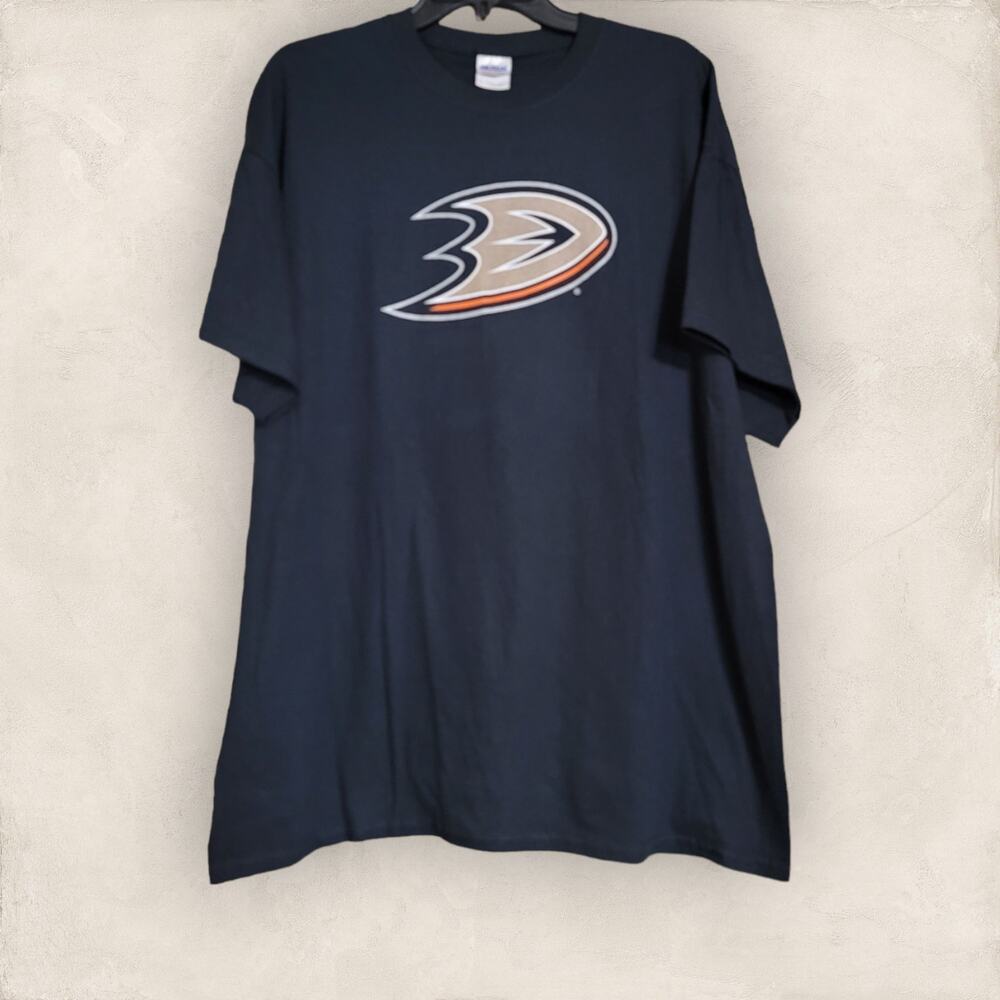 Anaheim Ducks Hockey Player Teemu Selanne Black Cotton T-shirt Size XL